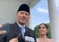 Menteri Koordinator (Menko) Bidang Infrastruktur dan Pembangunan Kewilayahan Agus Harimurti Yudhoyono (AHY) saat ditemui usai rapat koordinasi Badan Otorita Pengelola Pantura Jawa (BOPPJ) di Jakarta Senin (4/5/2026).