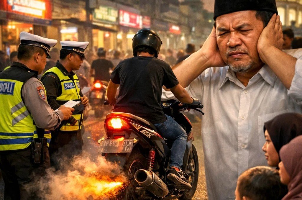 Penertiban Knalpot Brong oleh Polresta Denpasar